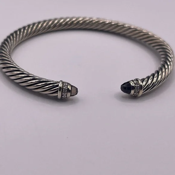 David Yurman Classic Cable Bracelet with Diamonds & Smokey Quartz - Picture 2 of 8